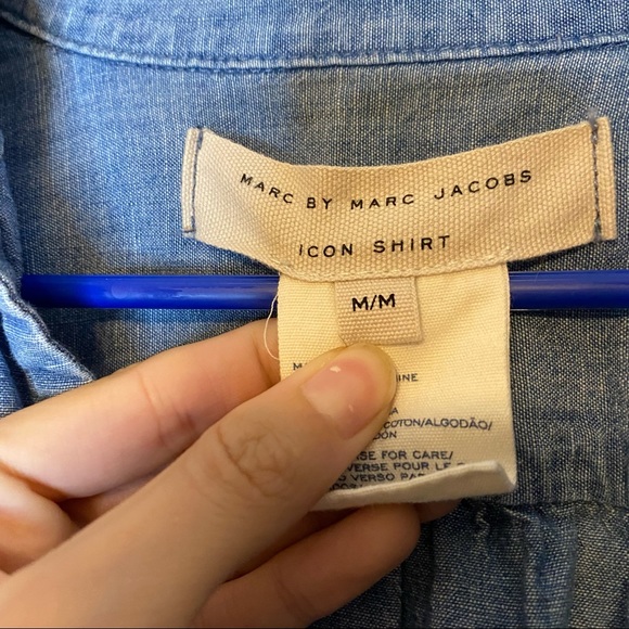 MARC BY MARC JACOBS faded blue chambray oversized Icon shirt M - Picture 10 of 13